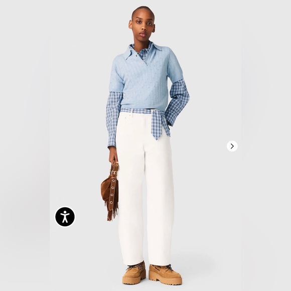 Maje cropped sweater with rhinestones size XS - Picture 2 of 11